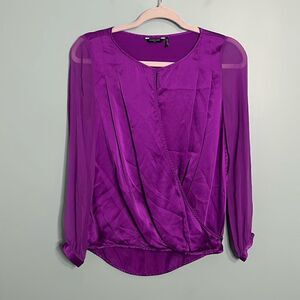 Marciano Silk Blouse Sheer Long Sleeve